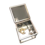 Silver Glass Jewellery Box With Diamante Bumble Bee Crystal Jewel Variety of Sizes