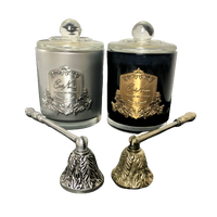 Côte Noire French Candle Jasmine Flower Tea with Silver Crest 60 or 100 Hours Burning Time