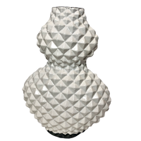 Unique Modern Spiky Pottery Glazed White Vase - Two Designs Available