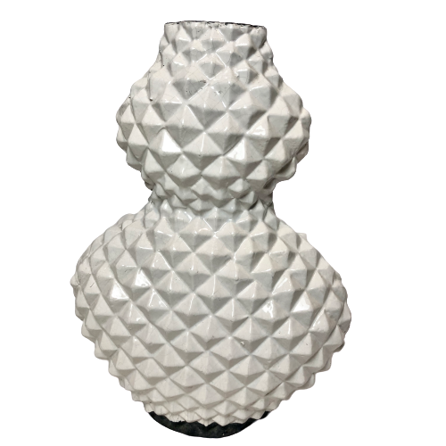 Unique Modern Spiky Pottery Glazed White Vase - Two Designs Available