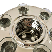 Luxurious Stainless Steel Shot Glass Party Bucket, includes 6 Shot Glasses