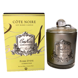 Côte Noire French Candle Summer Pear with Silver Crest 60 or 100 Hours Burning Time