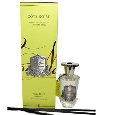 Côte Noire French Diffuser Summer Pear with Silver or Gold Crest 90ml, 150ml or 100ml Refill