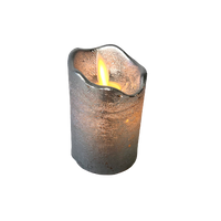 Gold or Silver Real Wax Flickering Flameless Pillar Candle Small 8cm