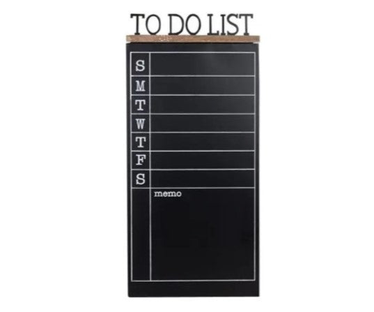 "TO DO LIST" Metal Chalkboard Plaque Wall Planner Hanging 80cm