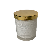 Royal Collection Elegant White Crystal Trinket Lolly Candle Fill Jars with Gold Tip - Variety