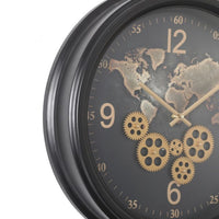 52cm Office Home World Round Exposed Gear Movement Wall Clock