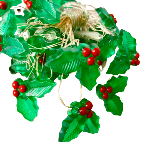 Christmas Holly or Santa Fairy LED Warm White Lights Indoors