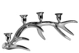 Christmas Table Décor Polished Silver Antler Taper Candle Holder Large 57cm