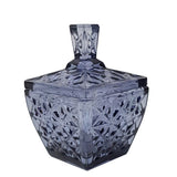 Blue Square Crystal Trinket Bed-Bath Room Lolly Candle Fill Jars Trinket Glass Jar