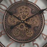 55CM Copper Round Industrial Exposed Gear Movement Wall Clock