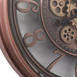 55CM Copper Round Industrial Exposed Gear Movement Wall Clock