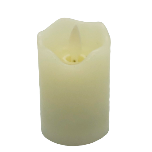 Small 8cm Ivory Real Wax Flickering Flameless Pillar Candle